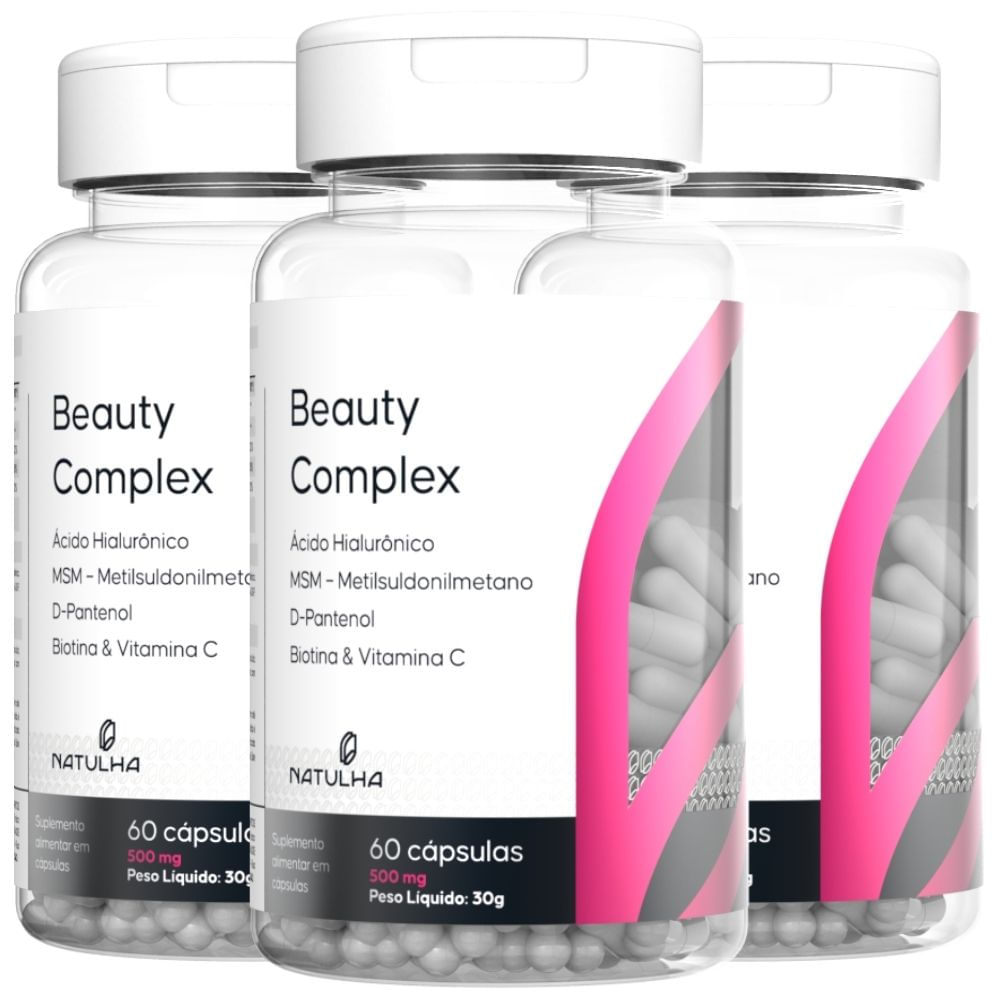Kit 3 Beauty Complex Natulha 60 Cápsulas