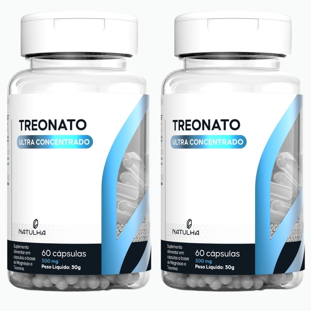 Kit 2 Magnésio Treonato Ultra Concentrado Natulha 60 Cápsulas