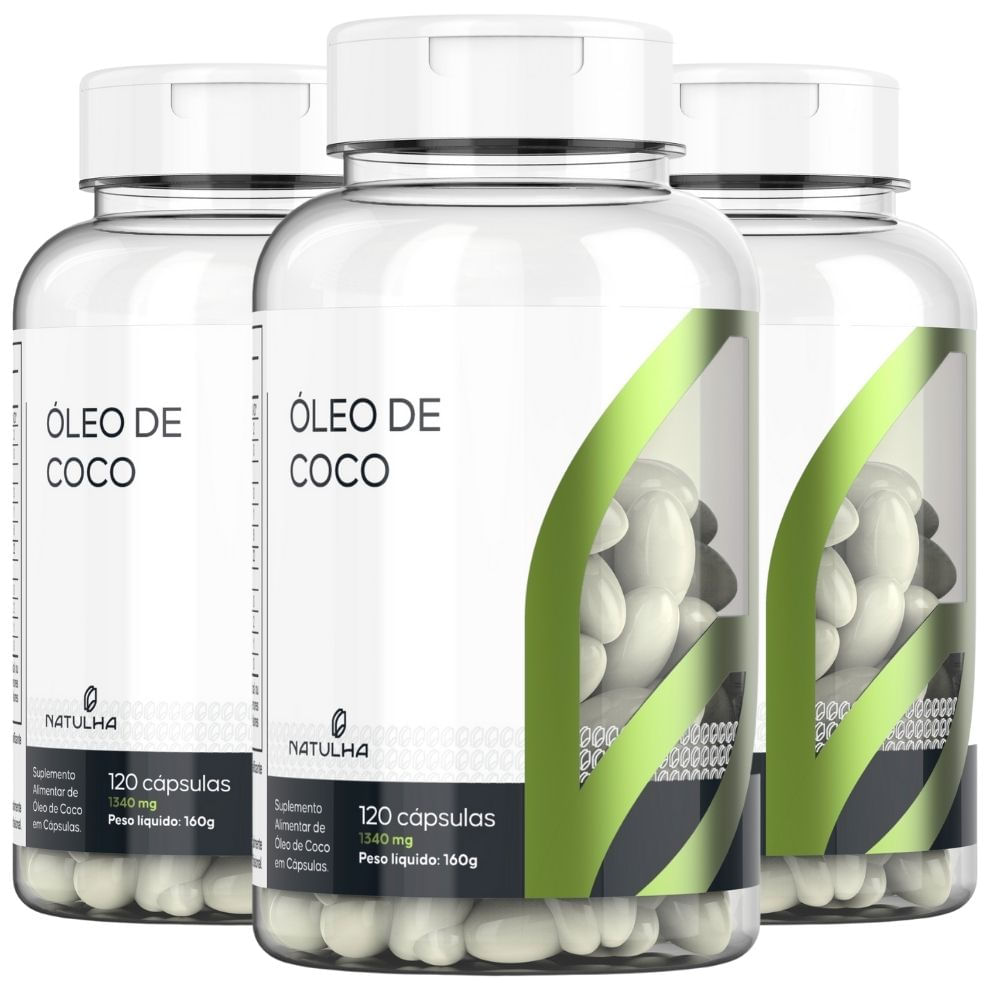 Kit 3 Óleo de Coco Natulha 1340mg 120 Cápsulas