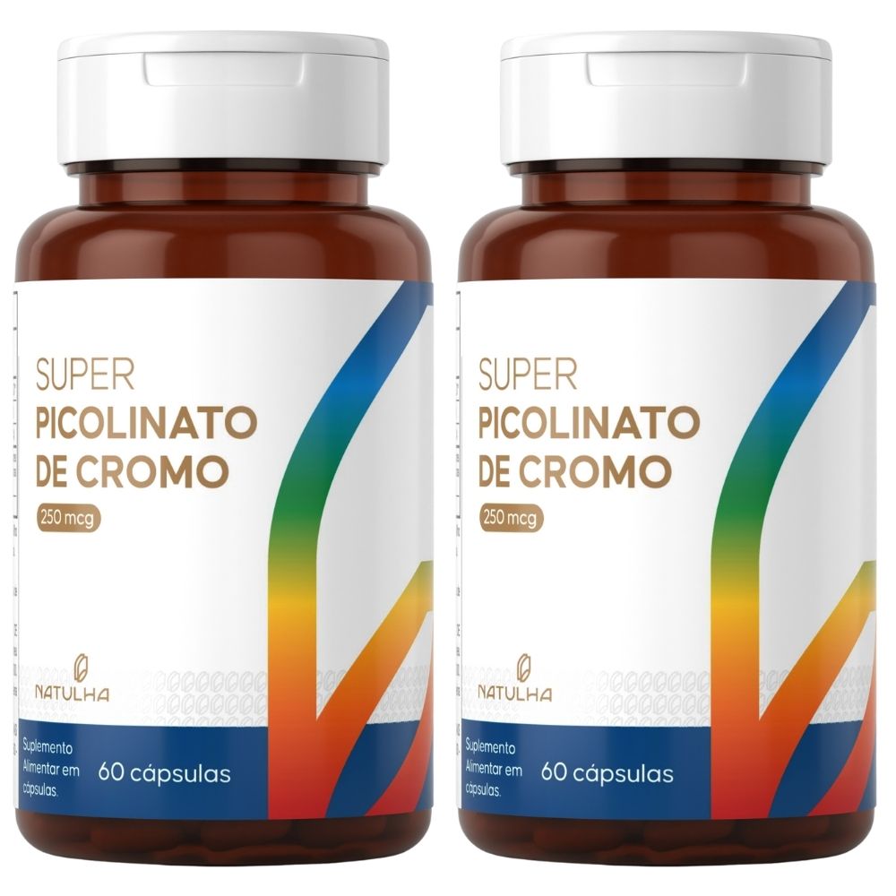 Kit 2 Super Picolinato de Cromo 250mcg Natulha 60 Cápsulas