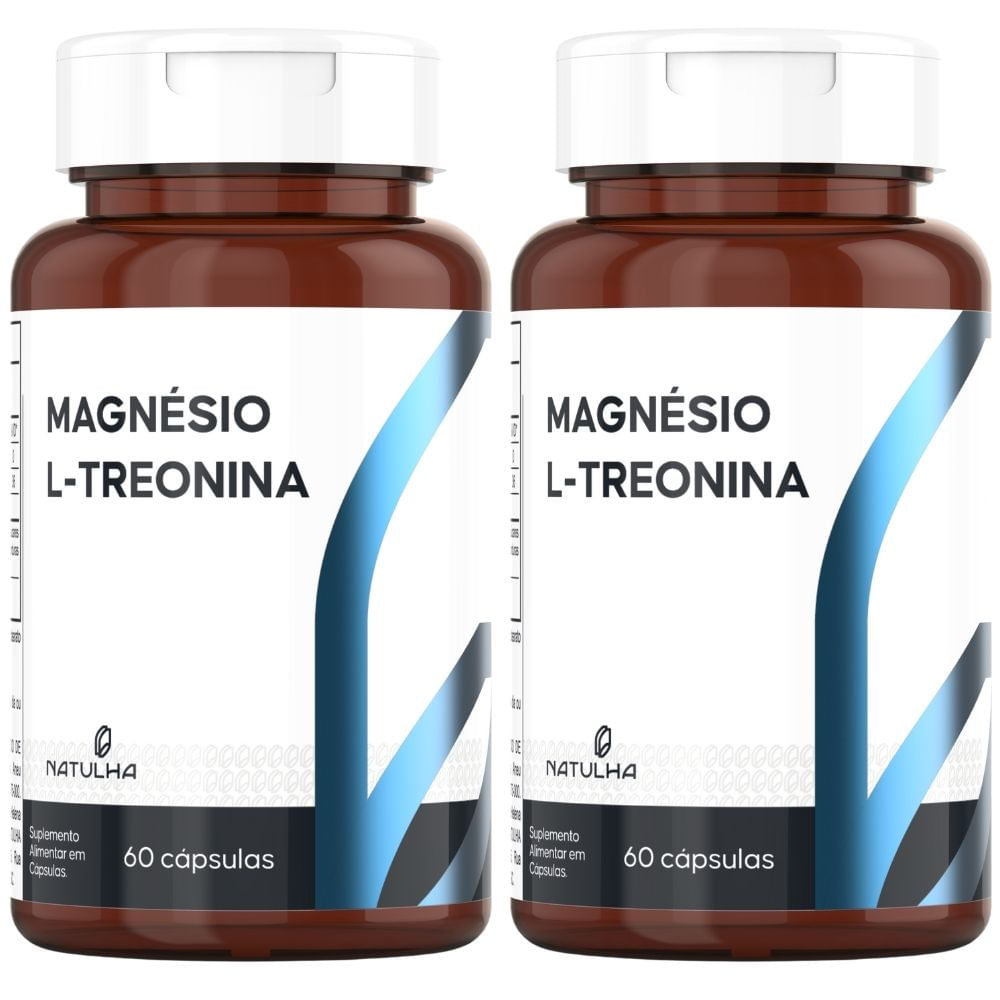 Kit 2 Magnésio L-Treonina Treonato Natulha 60 Cápsulas