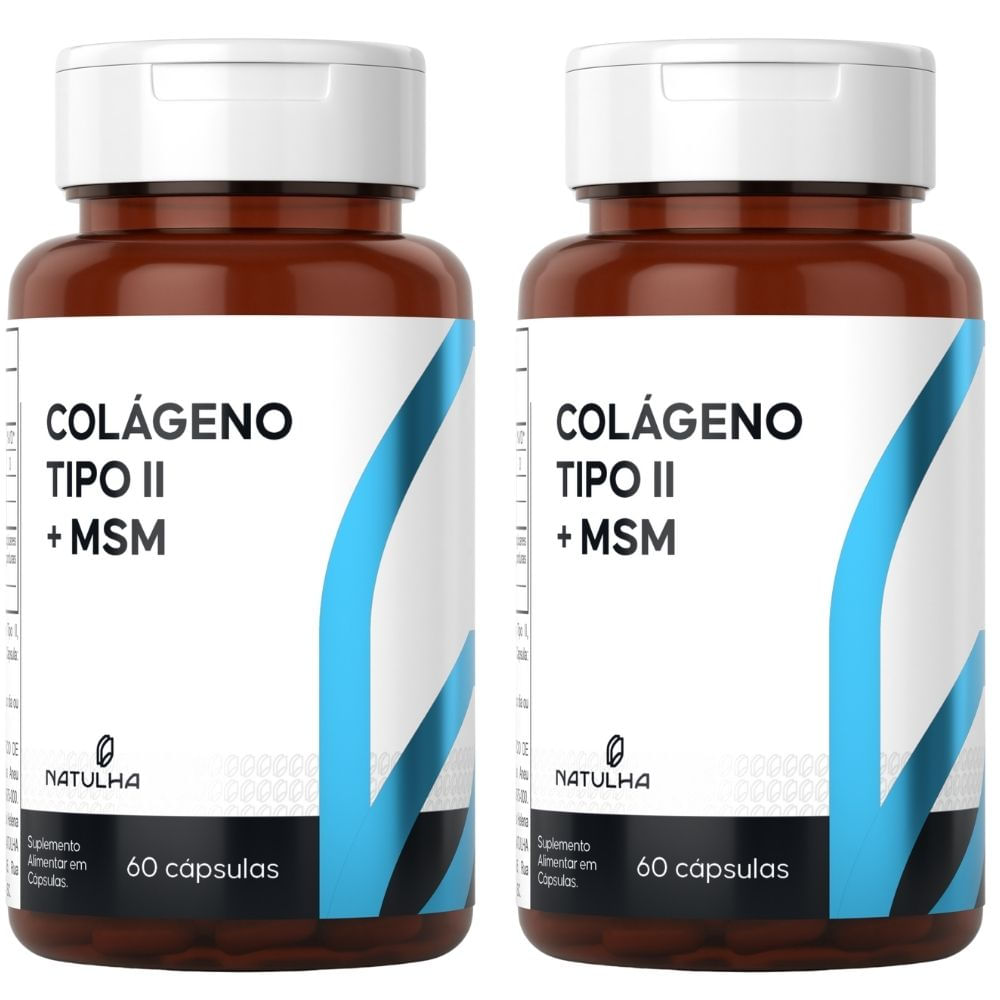 Kit 2 Colágeno Tipo 2 + MSM Natulha 60 Cápsulas