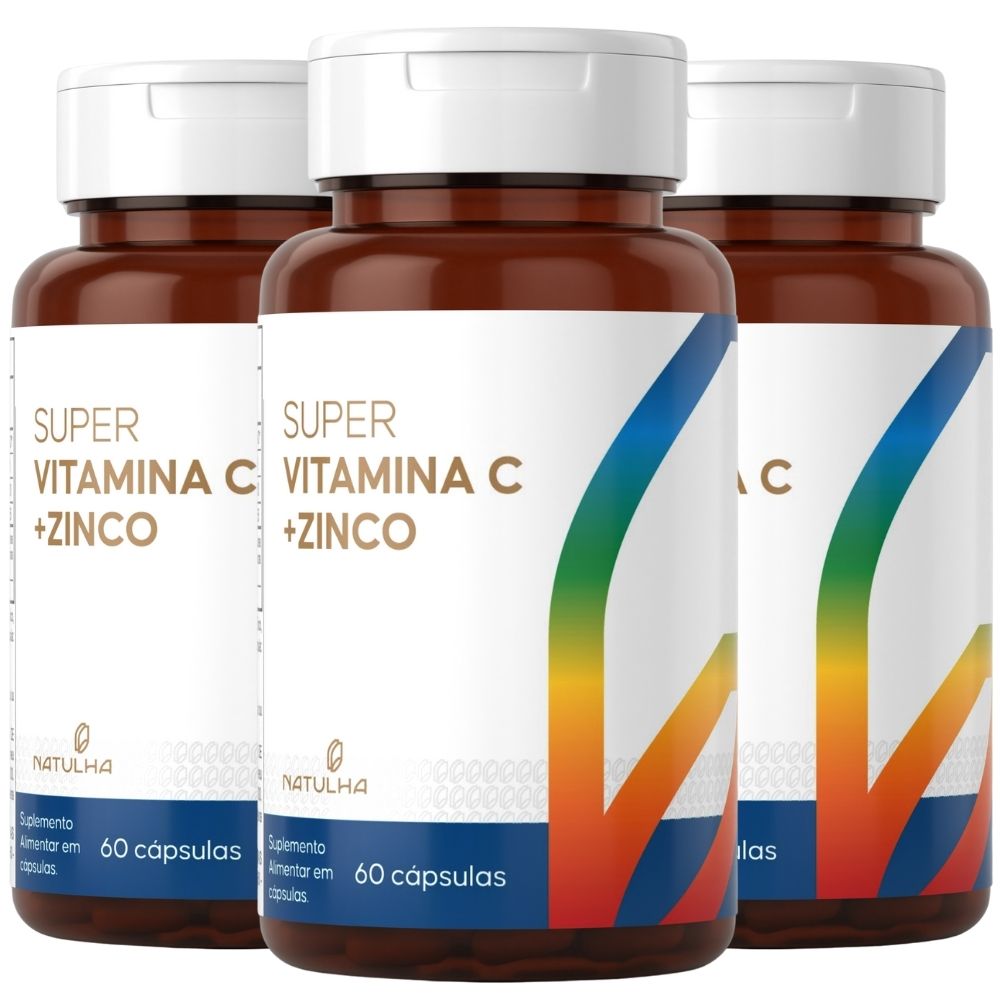 Kit 3 Super Vitamina C + Zinco Natulha 60 Cápsulas