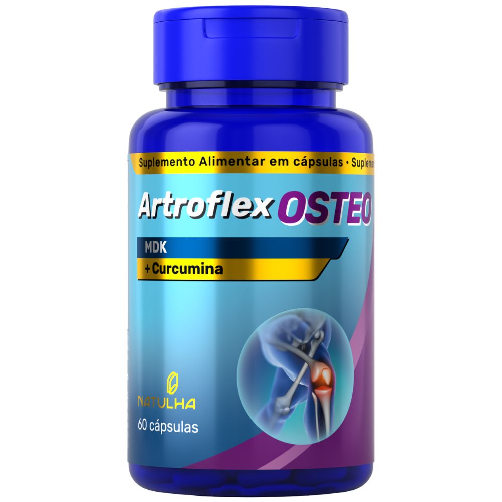 Artroflex OSTEO Curcumina, Magnésio, Vitamina D3 e K2 Natulha 60 Cápsulas