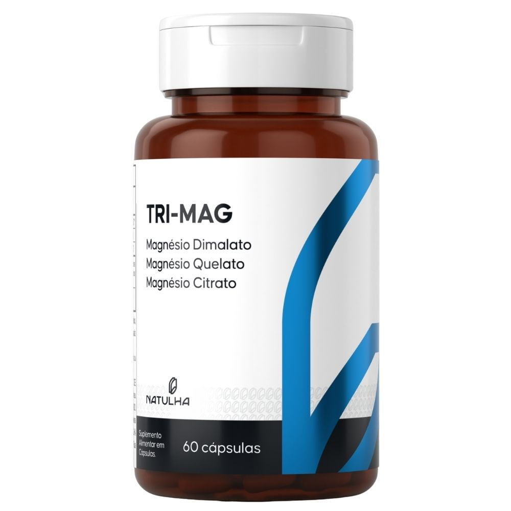Tri-Mag Magnésio Quelato, Dimalato e Citrato Natulha 60 Cápsulas