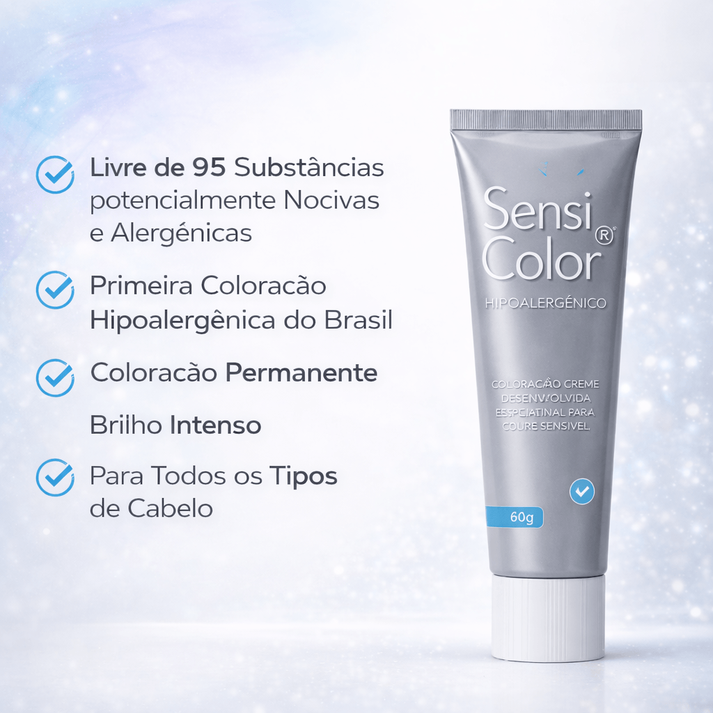 Coloração Capilar SensiColor Eclat Alergoshop Cor 6.0 Louro Escuro
