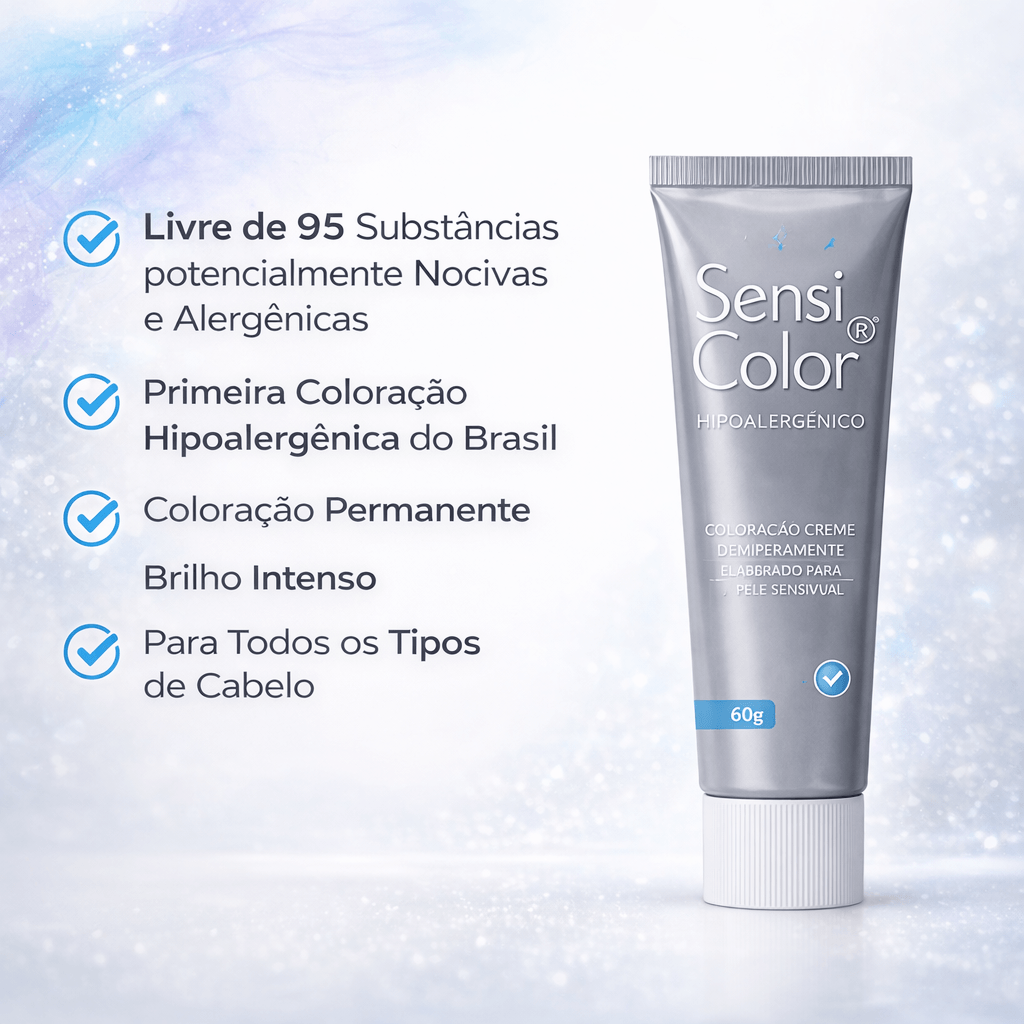 Coloração Capilar SensiColor Eclat Alergoshop Cor 1.0 Preto