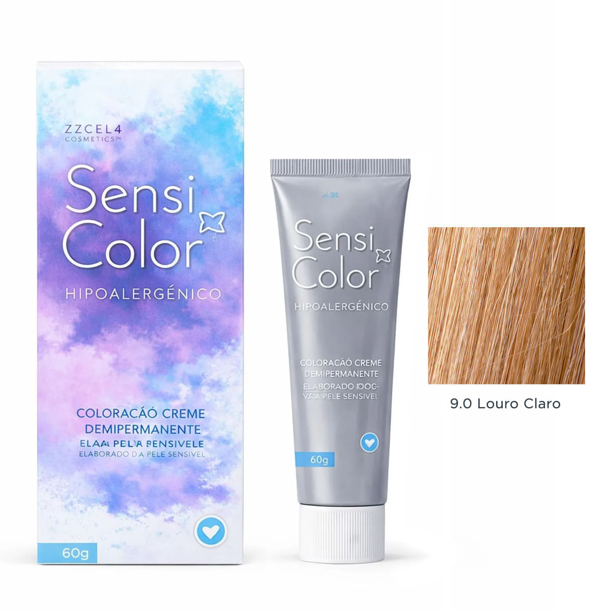 Coloração Capilar SensiColor Eclat Alergoshop Cor 9.0 Louro Claro