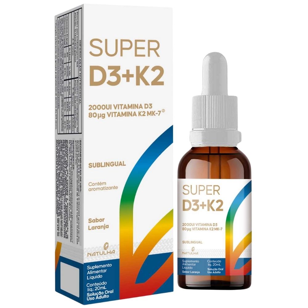 Kit 2 Super D3 + K2 Sublingual Em gotas Natulha 20ml