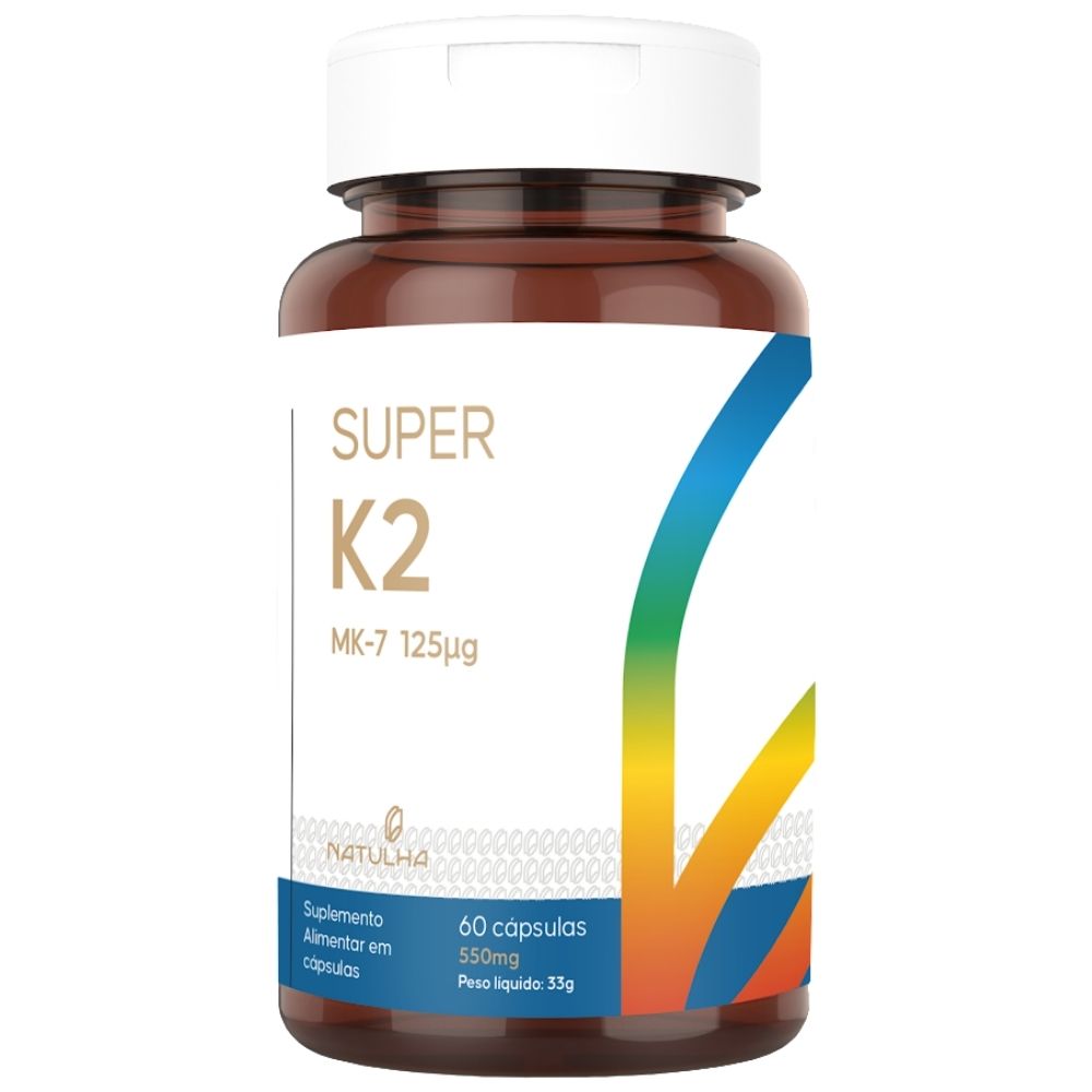 Super K2 Menaquinona-7 125mcg Natulha 60 Cápsulas