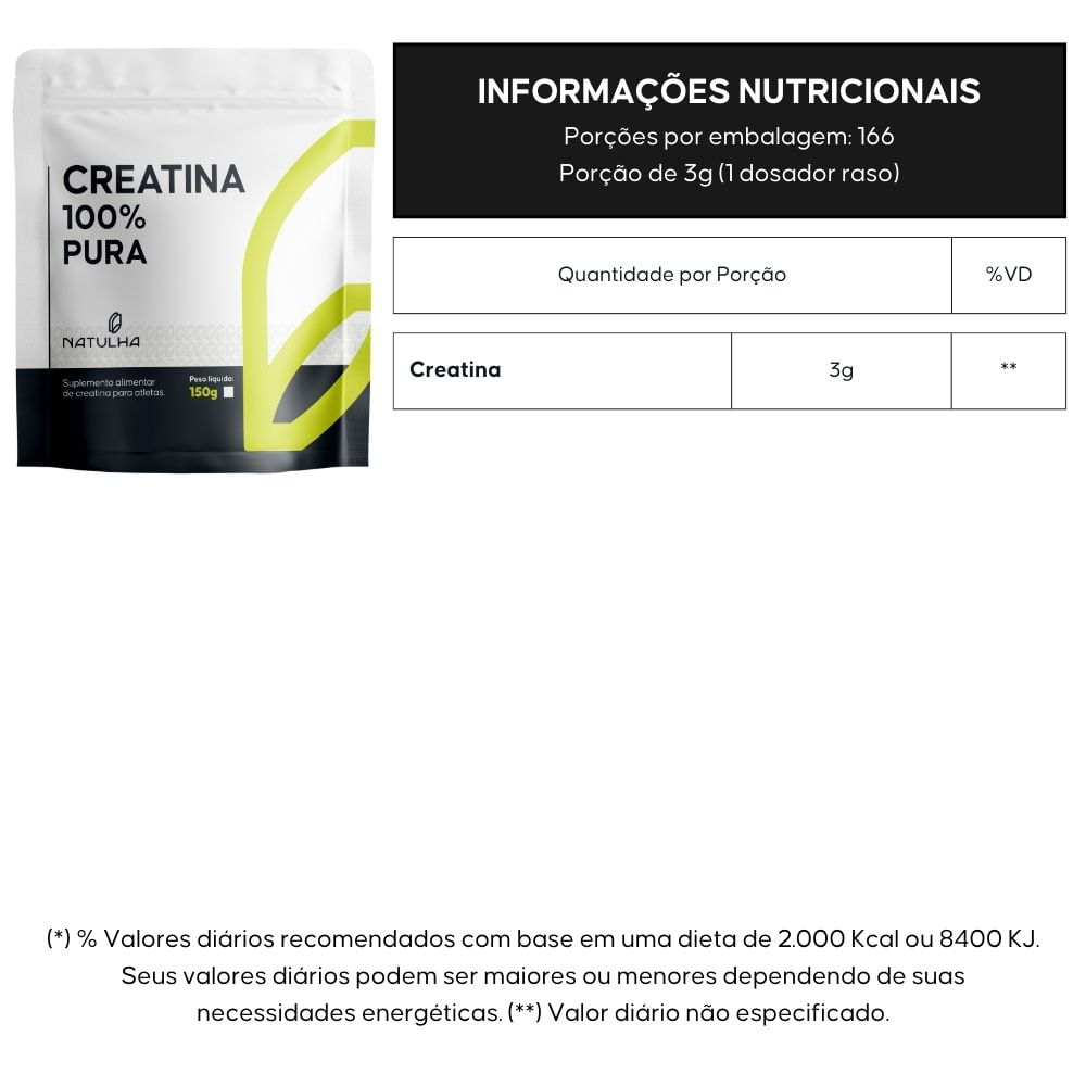 Kit 2 Creatina 100% Pura Natulha 150g