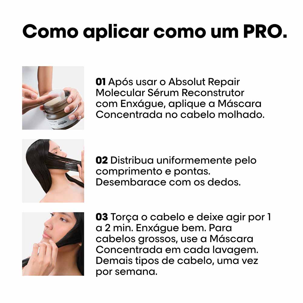 Máscara de Tratamento Serie Expert Absolut Repair Molecular  L'Oréal Professionnel 250ml