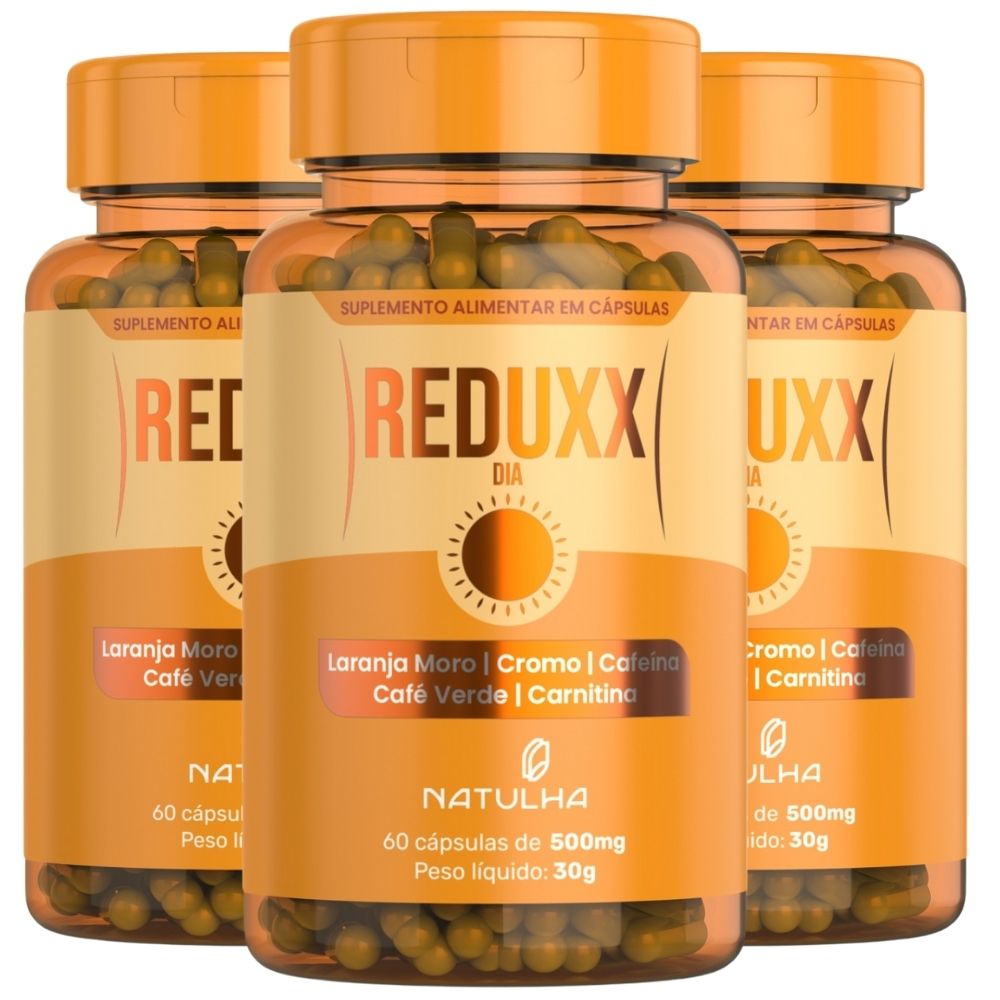 Kit 3 Reduxx Dia Laranja Moro, Cromo, Cafeína, Café Verde E Carnitina Natulha 60 Cápsulas