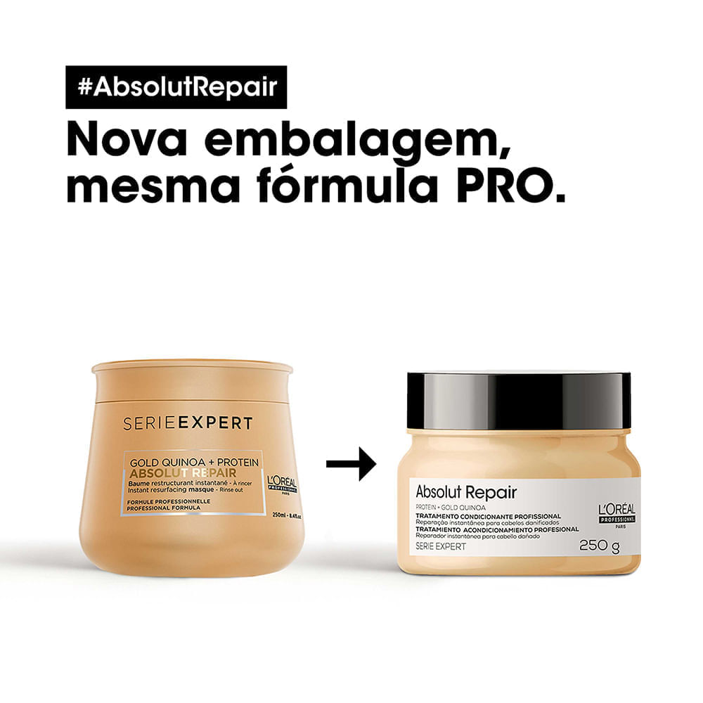 Máscara de Reparação Serie Expert Absolut Repair Gold Quinoa L'Oréal Professionnel 250g