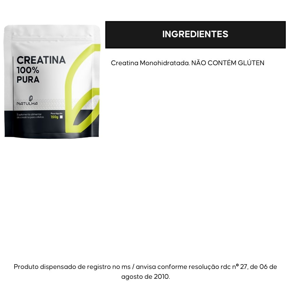 Kit 3 Creatina 100% Pura Natulha 150g
