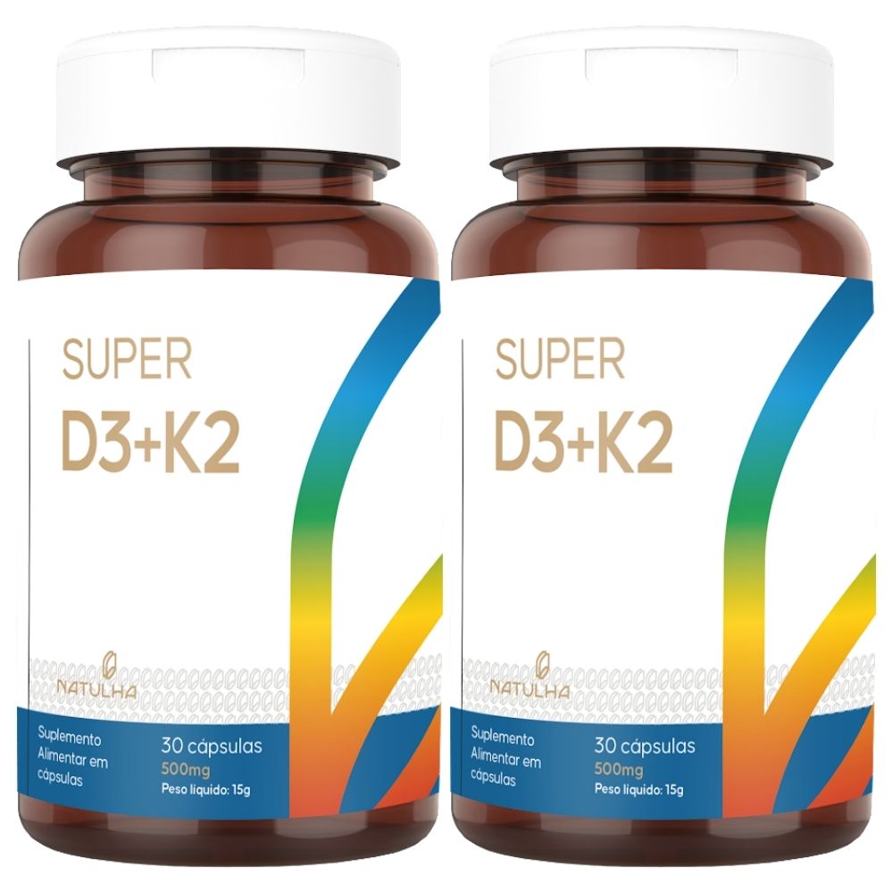 Kit 2 Super D3 + k2 Mk-7 Natulha 30 Cápsulas
