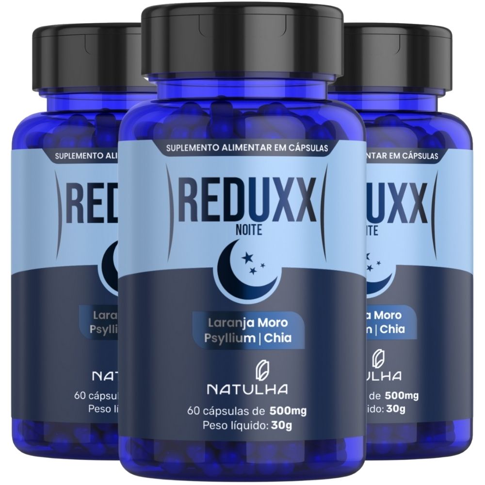 Kit 3 Reduxx Noite Laranja Moro, Psyllium E Chia Natulha 60 Cápsulas