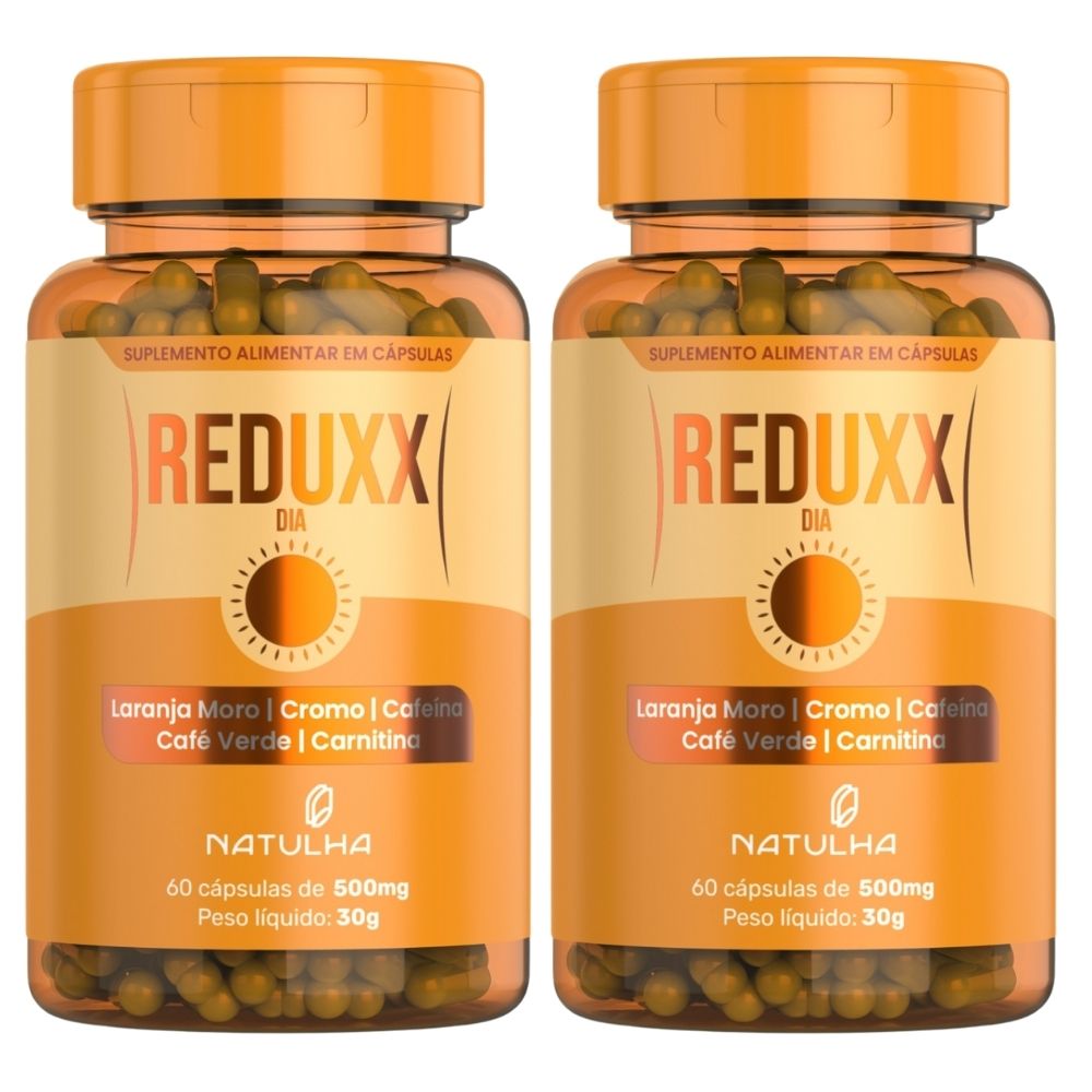 Kit 2 Reduxx Dia Laranja Moro, Cromo, Cafeína, Café Verde E Carnitina Natulha 60 Cápsulas