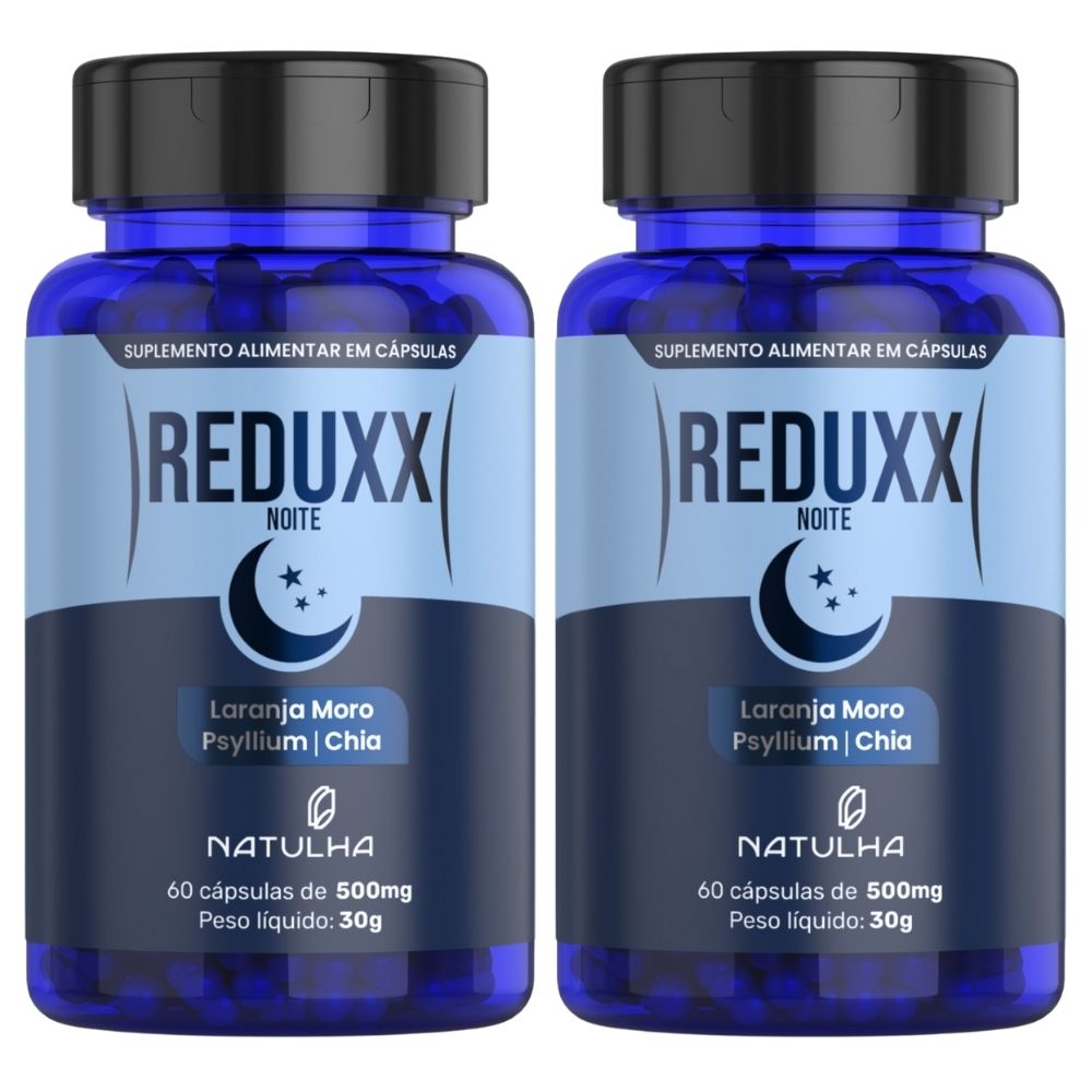 Kit 2 Reduxx Noite Laranja Moro, Psyllium, Chia Natulha 60 Cápsulas