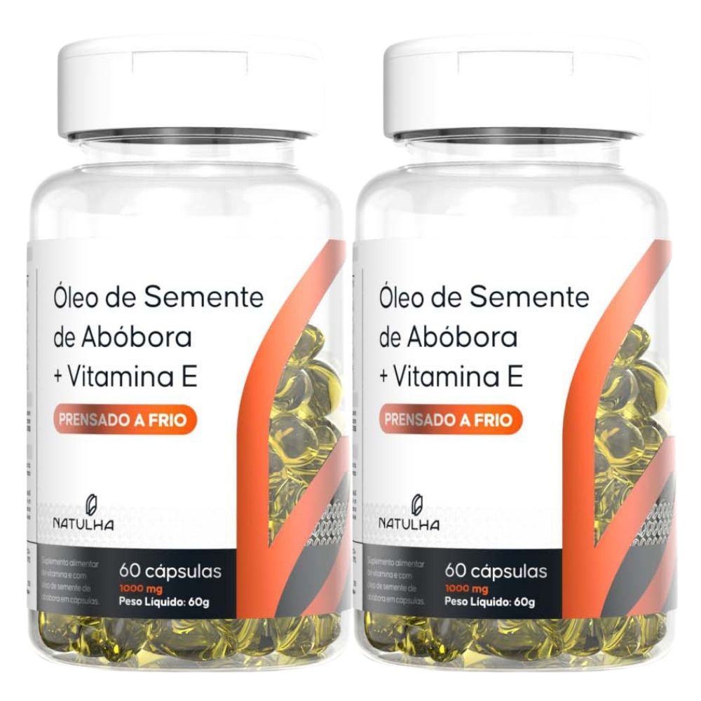 Kit 2 Óleo de Semente de Abóbora Natulha 1000mg 60 Cápsulas