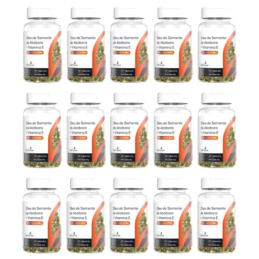 Kit 15 Óleo de Semente de Abóbora Natulha 1000mg 60 Cápsulas