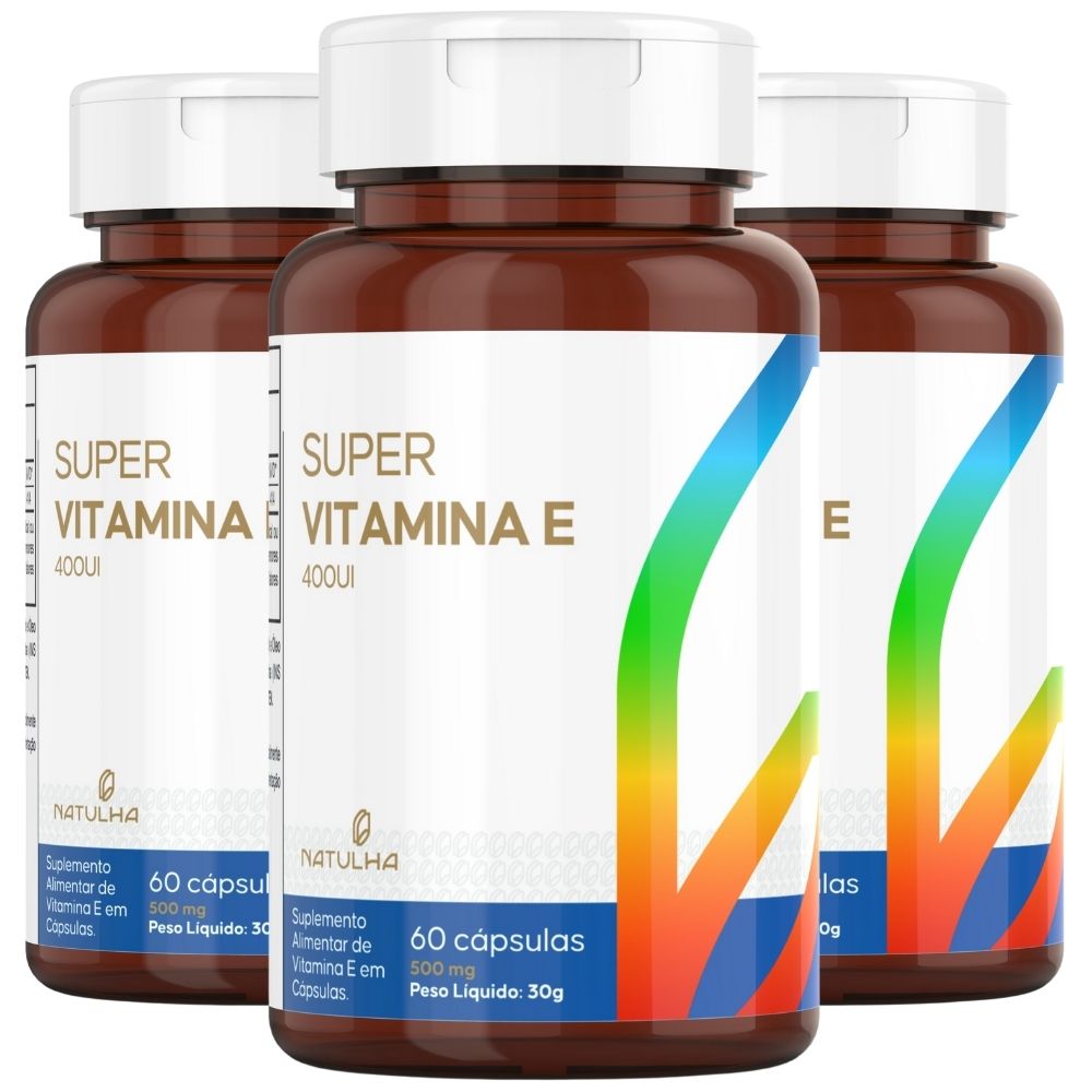 Kit 3 Super Vitamina E 400UI Natulha 60 Cápsulas