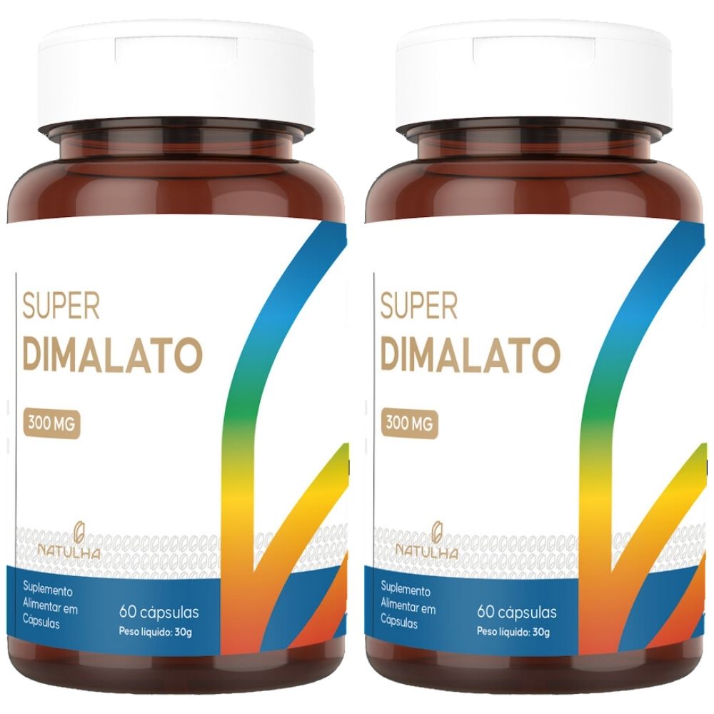 Kit 2 Super Magnésio Dimalato 300mg Elementar Natulha 60 Cápsulas