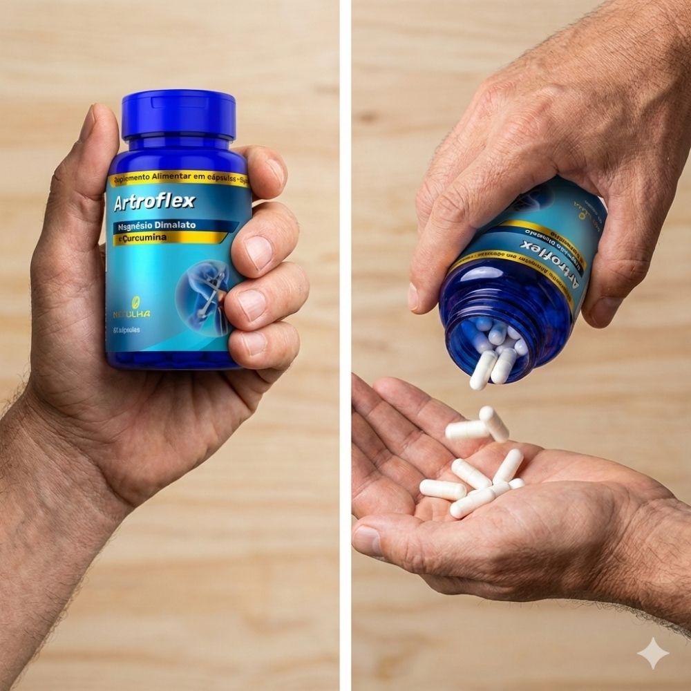 Kit 2 ArtroFlex Cúrcuma + Magnésio Dimalato Natulha 60 Cápsulas