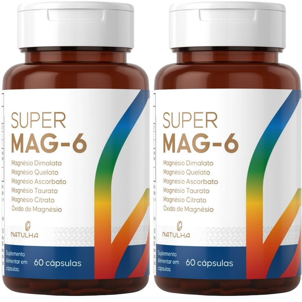Kit 2 Super MAG-6 Natulha 60 Cápsulas