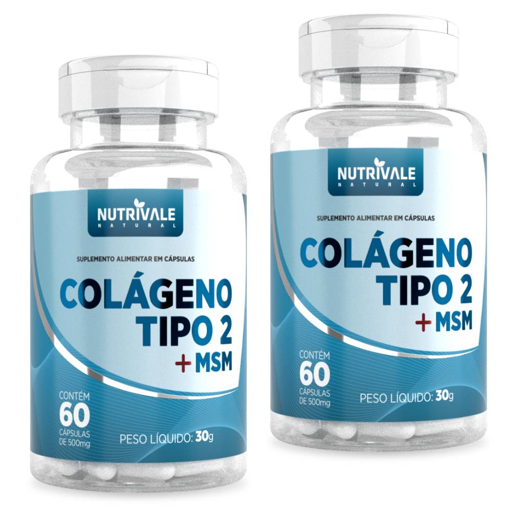 Kit 2 Colágeno Tipo 2 + Msm Nutrivale 60 Cápsulas