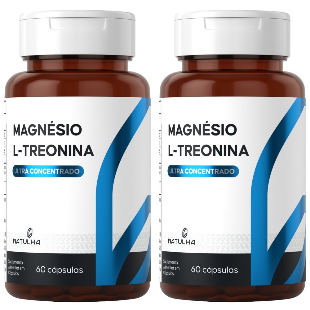 Kit 2 Magnésio L-Treonina Treonato Ultra Concentrado Natulha 60 Cápsulas