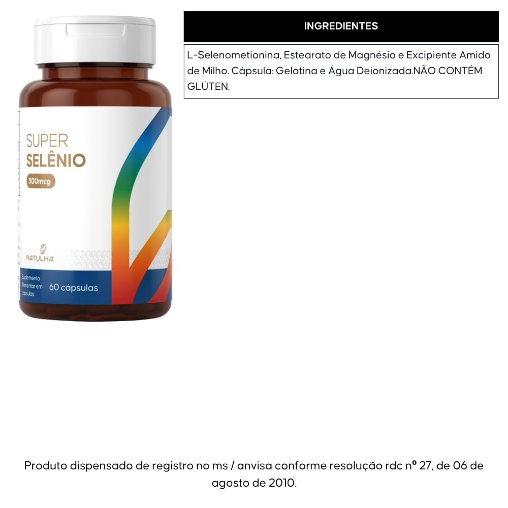 Kit 3 Super Selênio 300mcg Natulha 60 Cápsulas