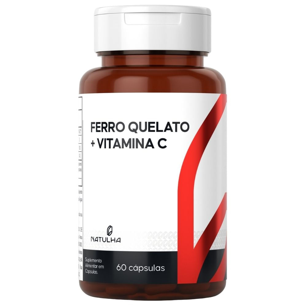 Ferro Quelato + Vitamina C Natulha 60 Cápsulas
