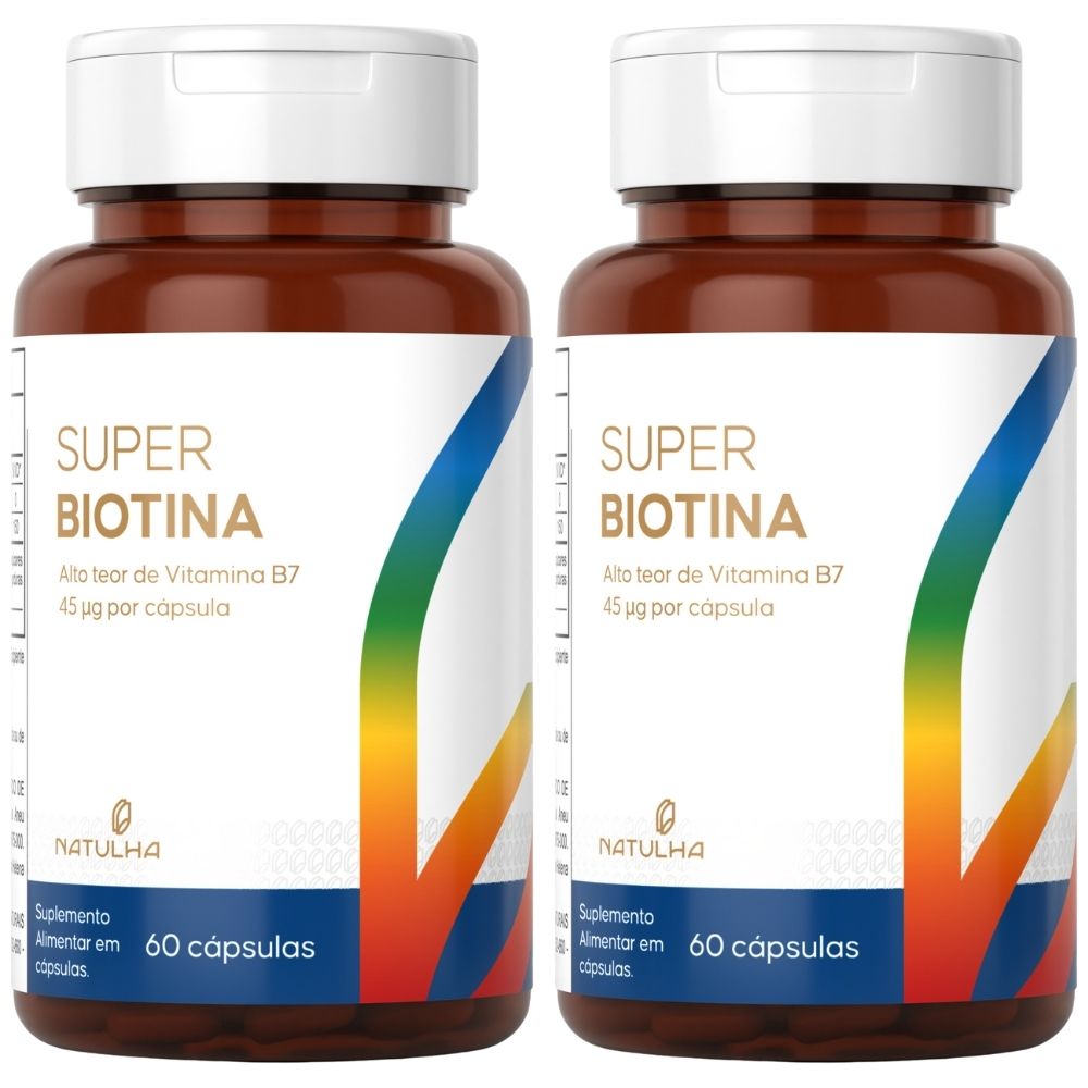 Kit 2 Super Biotina 150% IDR Natulha 60 Cápsulas