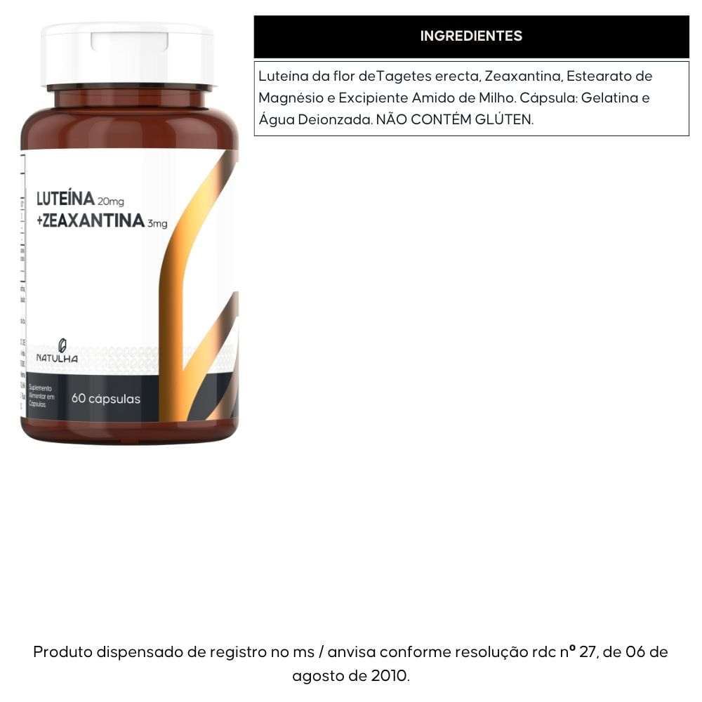 Kit 2 Luteína + Zeaxantina Natulha 60 Cápsulas