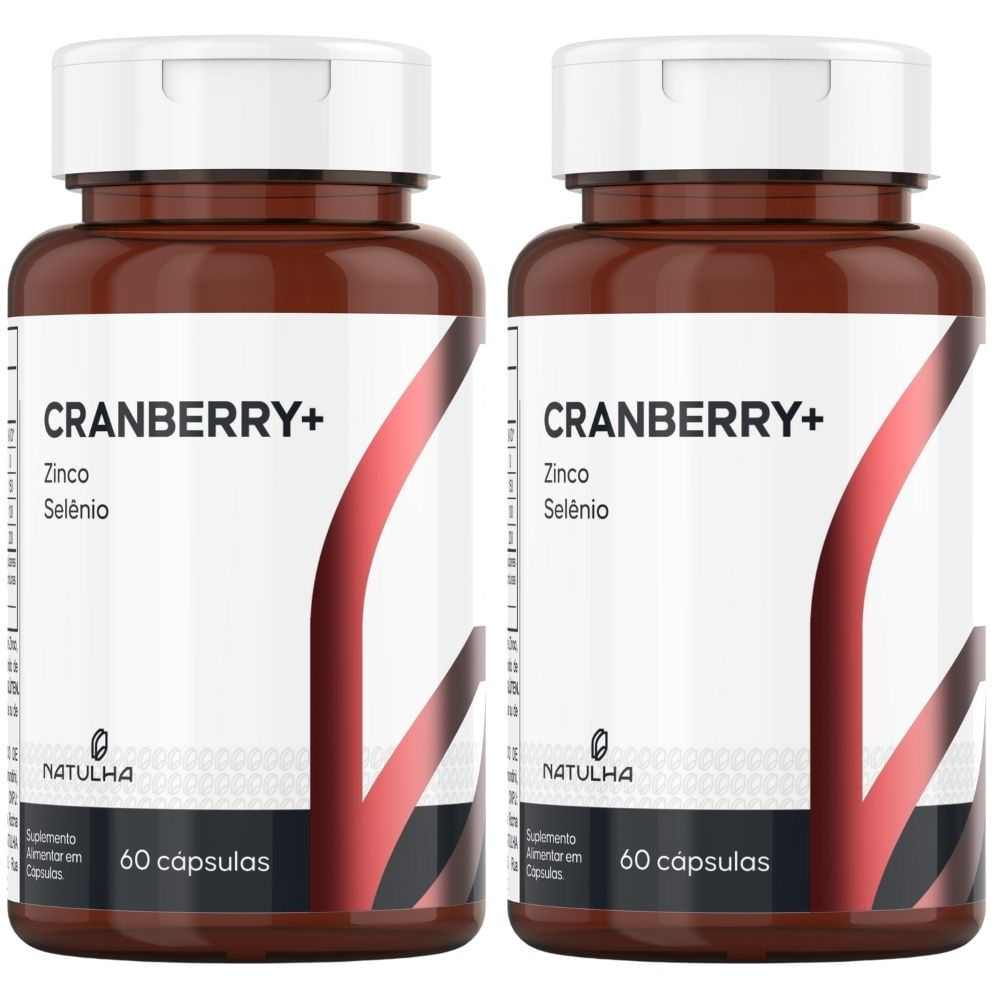 Kit 2 Cranberry Com Zinco e Selênio Natulha 60 Cápsulas
