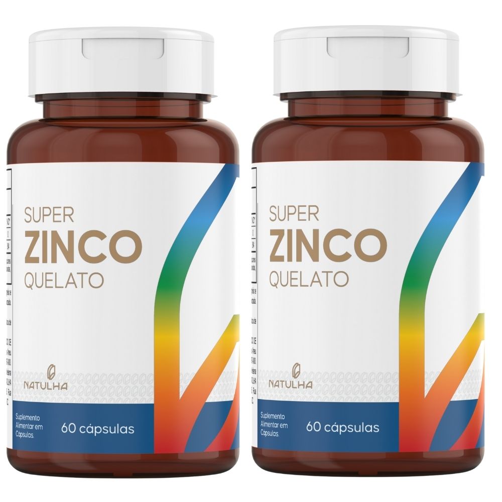 Kit 2 Super Zinco Quelato Natulha 60 Cápsulas