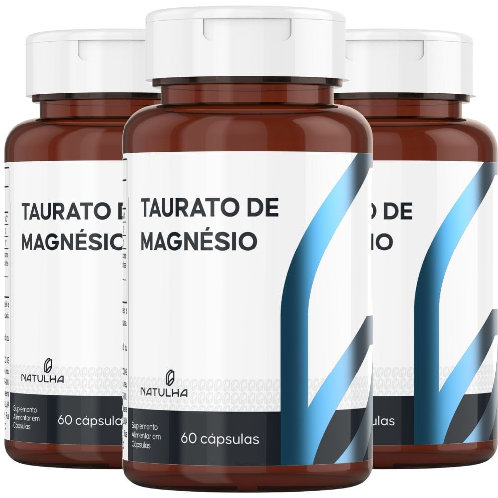 Kit 3 Taurato de Magnésio 800mg Natulha 60 Cápsulas