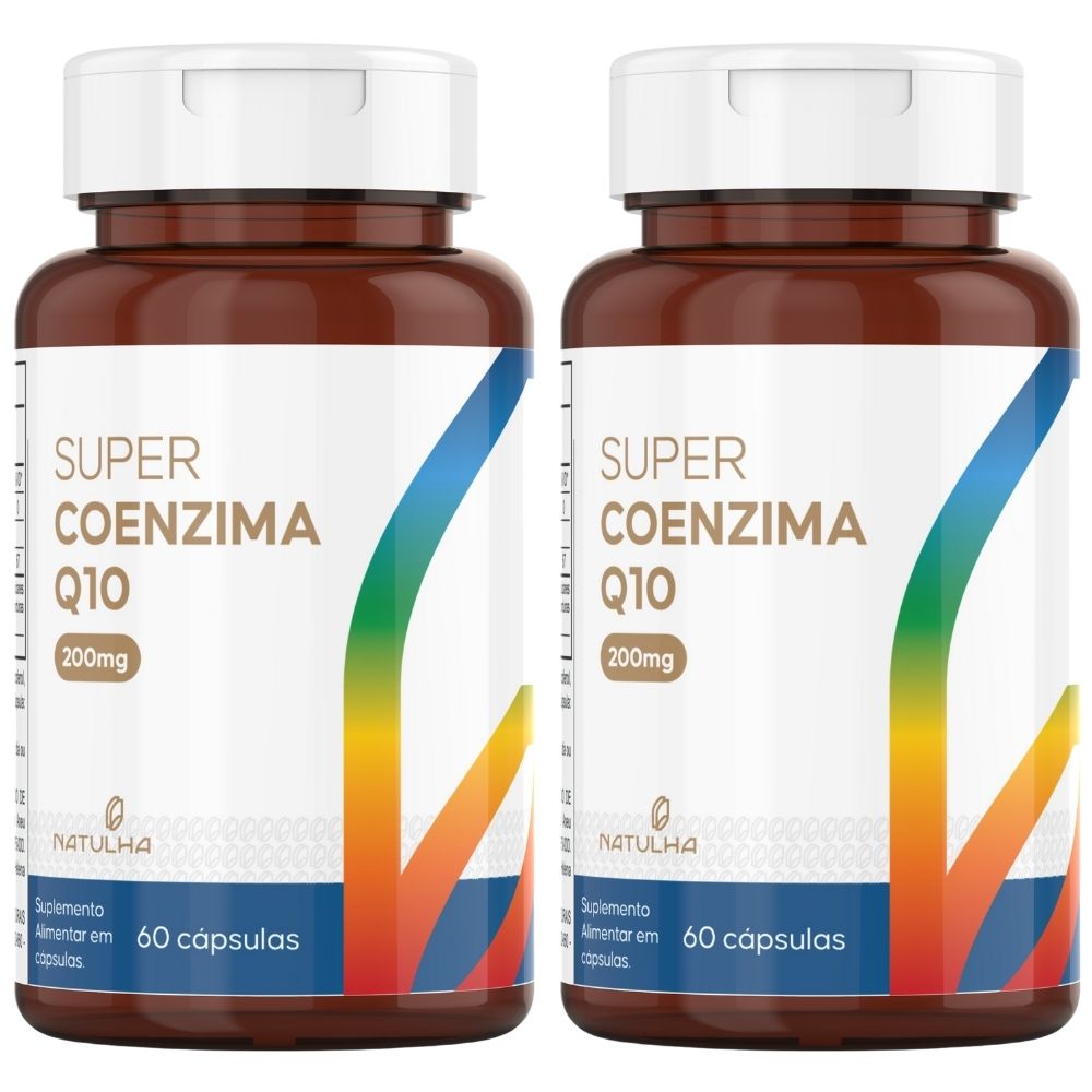 Kit 2 Super Coenzima Q10 200mg + Vitamina E Natulha 60 Cápsulas