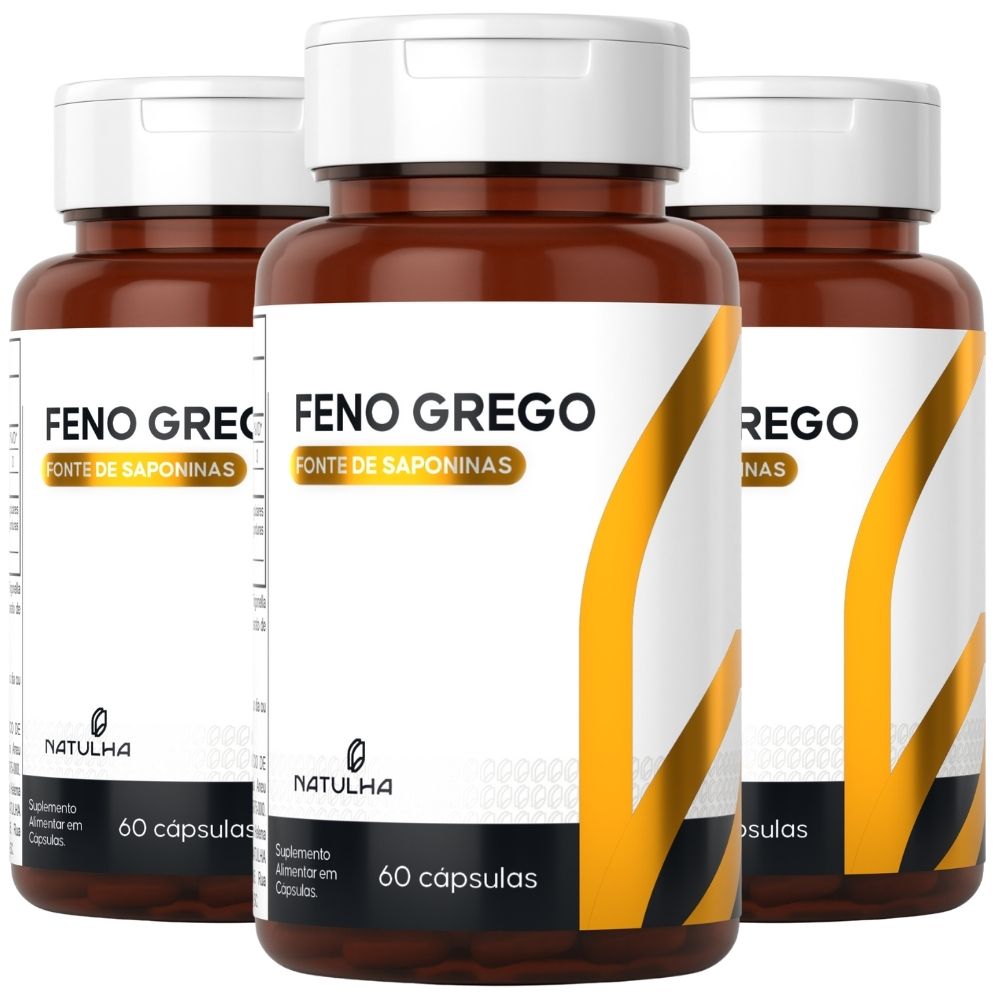 Kit 3 Extrato de Feno Grego Natulha 60 Cápsulas