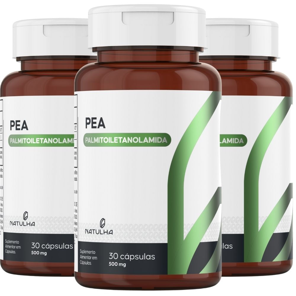 Kit 3 PEA Palmitoiletanolamida 150mg Natulha 30 Cápsulas