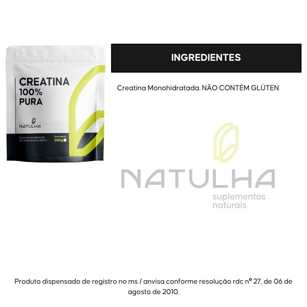 Kit 2 Creatina 100% Pura Natulha 500g