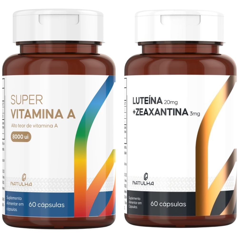 Kit Natulha Super Vitamina A + Luteína e Zeaxantina 60 Cápsulas Cada