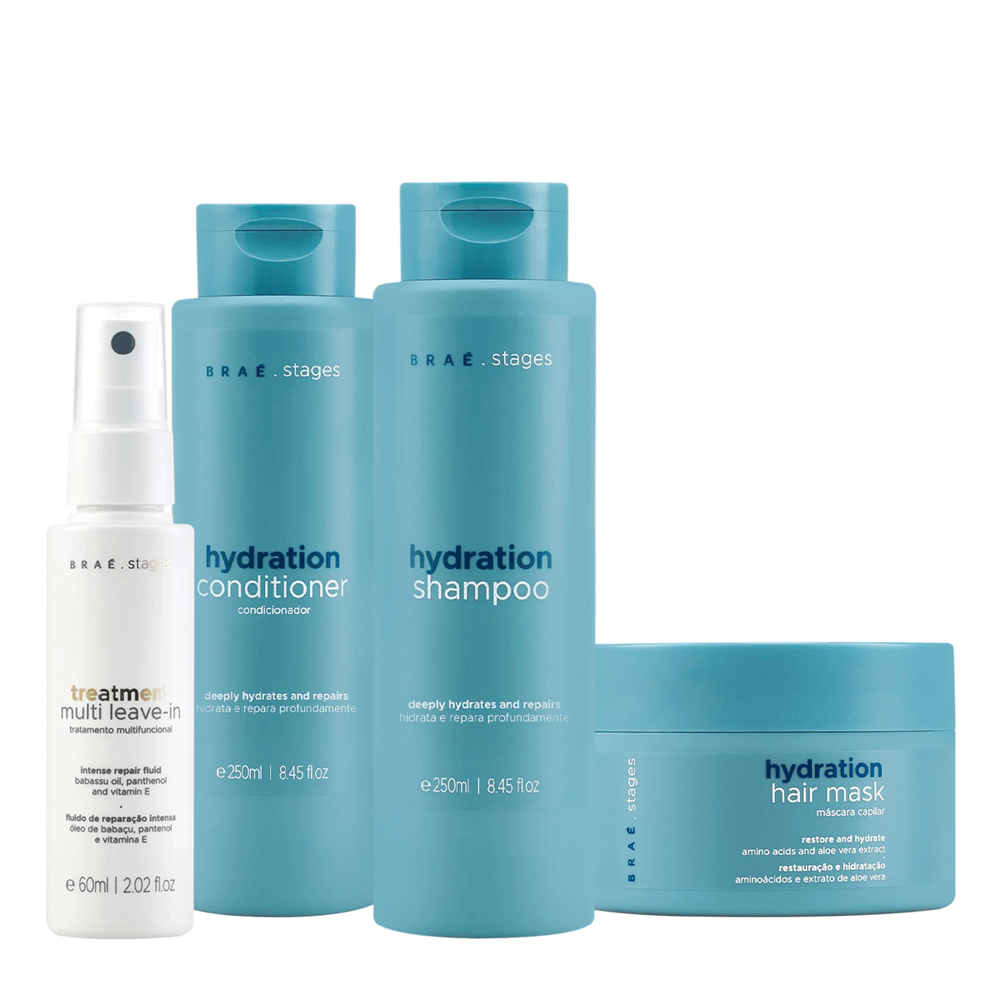 Kit Shampoo 250ml + Condicionador 250ml + Leave In 60ml + Máscara Capilar 200g Braé