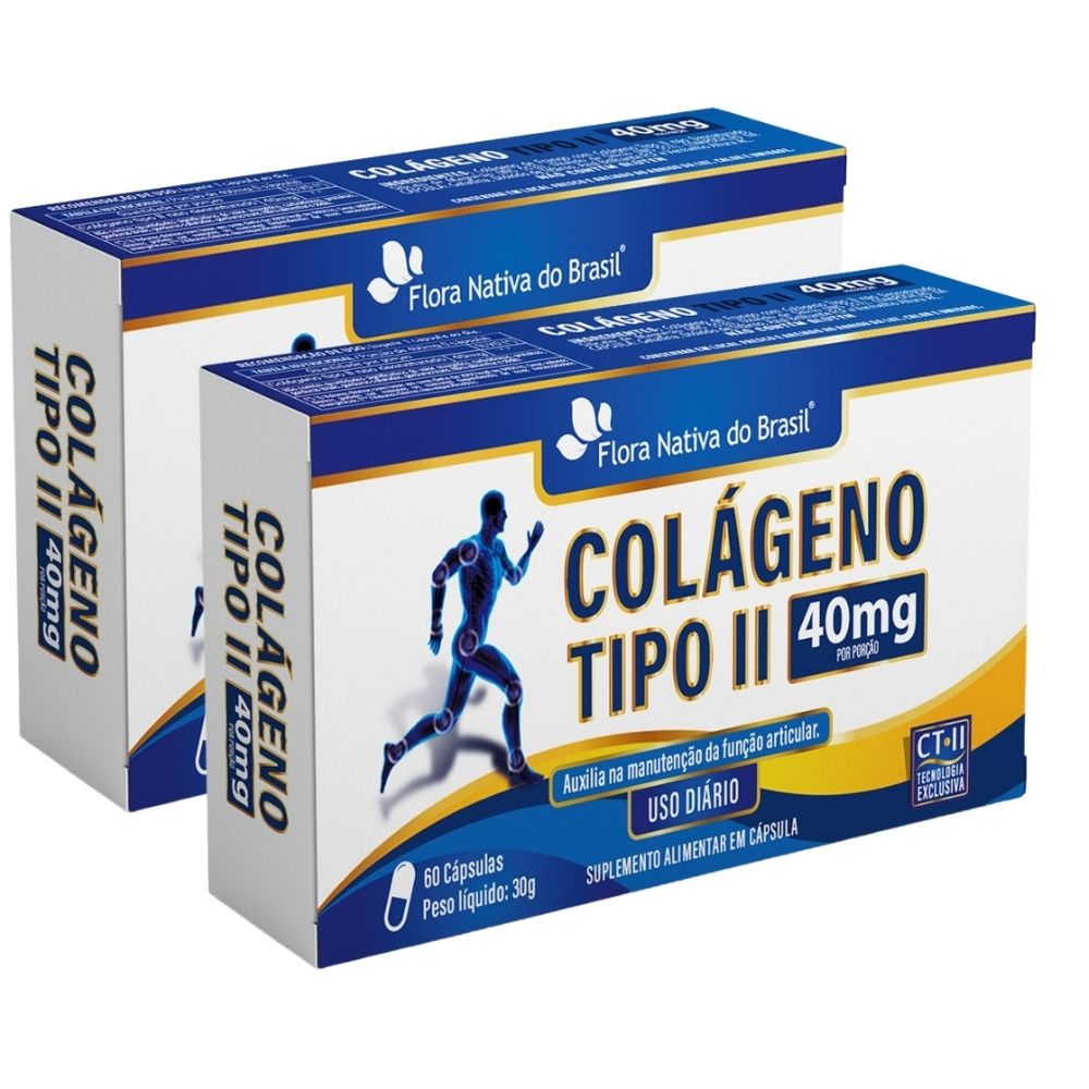 Kit 2 Colágeno Tipo 2 Flora Nativa 60 Cápsulas