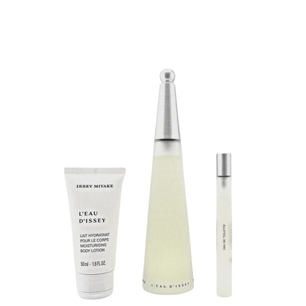 Kit Issey Miyake L'eau D'issey Perfume Feminino Eau De Toilette 100ml + Body Lotion 50ml + Travel Size 10ml
