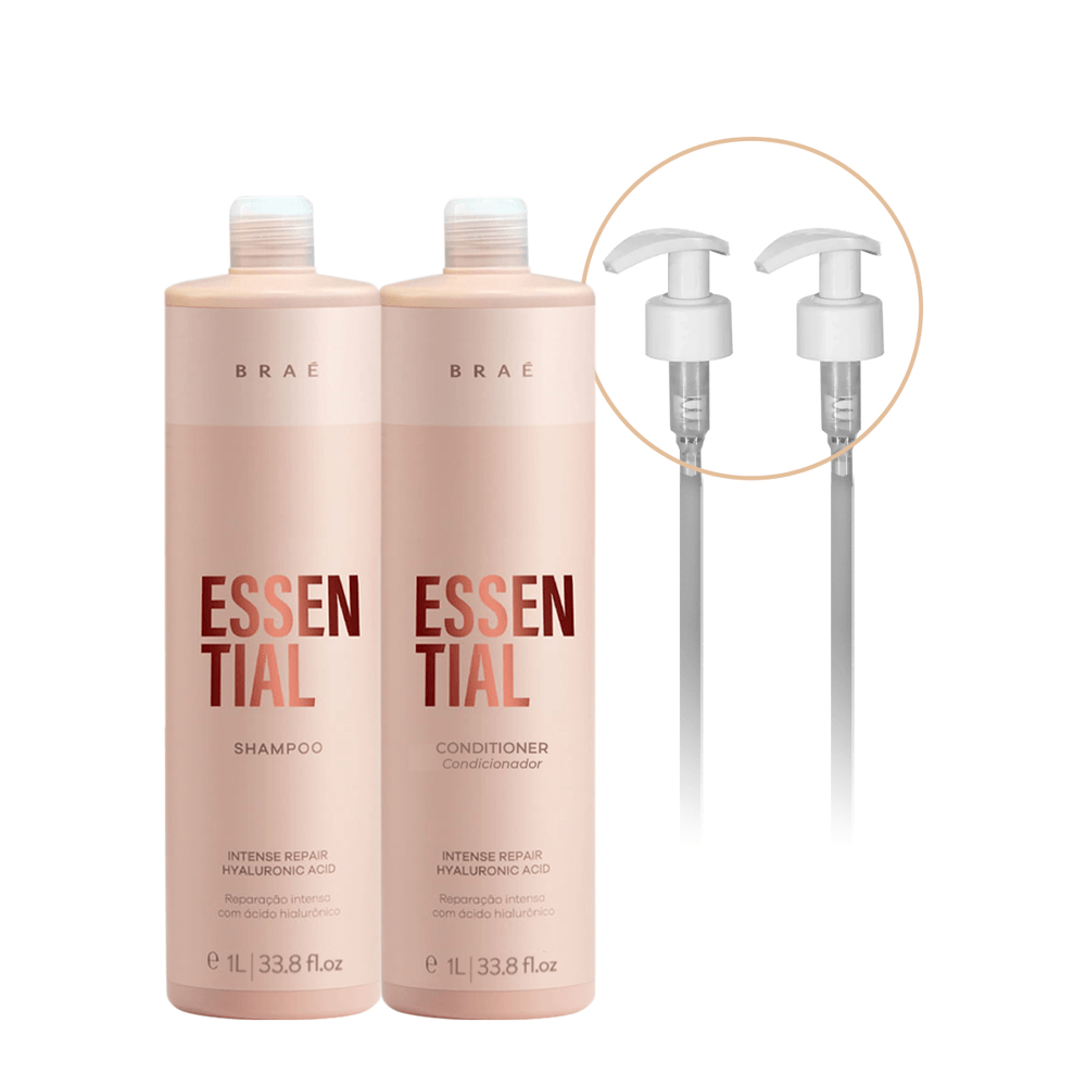 Kit Essential Duo Braé Shampoo 1l + Condicionador 1l + Válvula