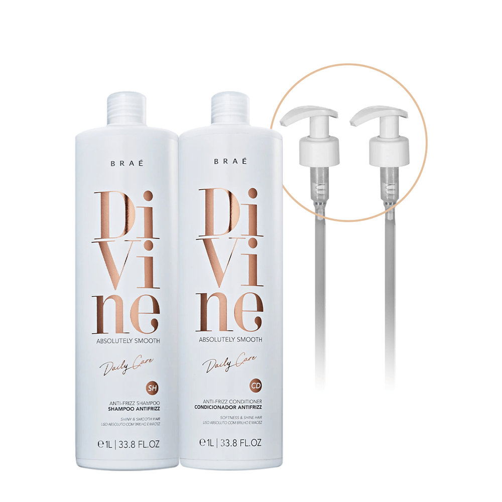 Kit Divine Duo Braé Shampoo 1L + Condicionador 1L + Válvula