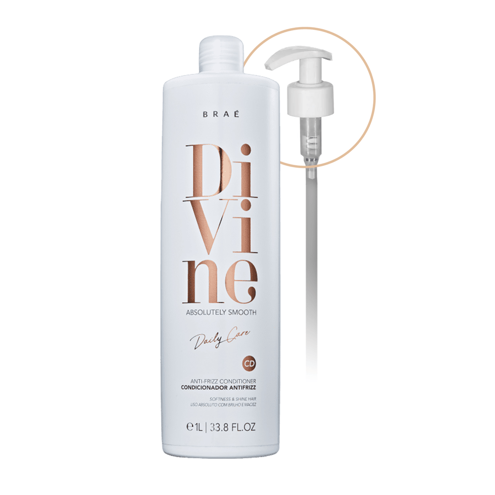 Condicionador Divine Antifrizz Nutritiva Braé 1L + Válvula