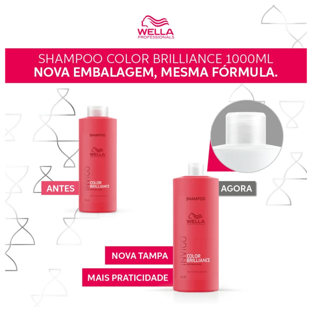 Shampoo Proteção da Cor Invigo Color Brilliance Wella 1L + Válvula